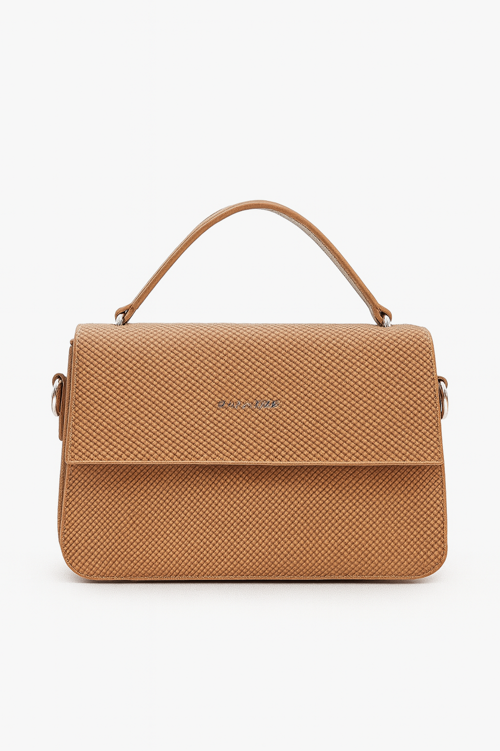 Camel Brown Textured Top-Handle Bag for Women – Elegant Everyday textured Handbag