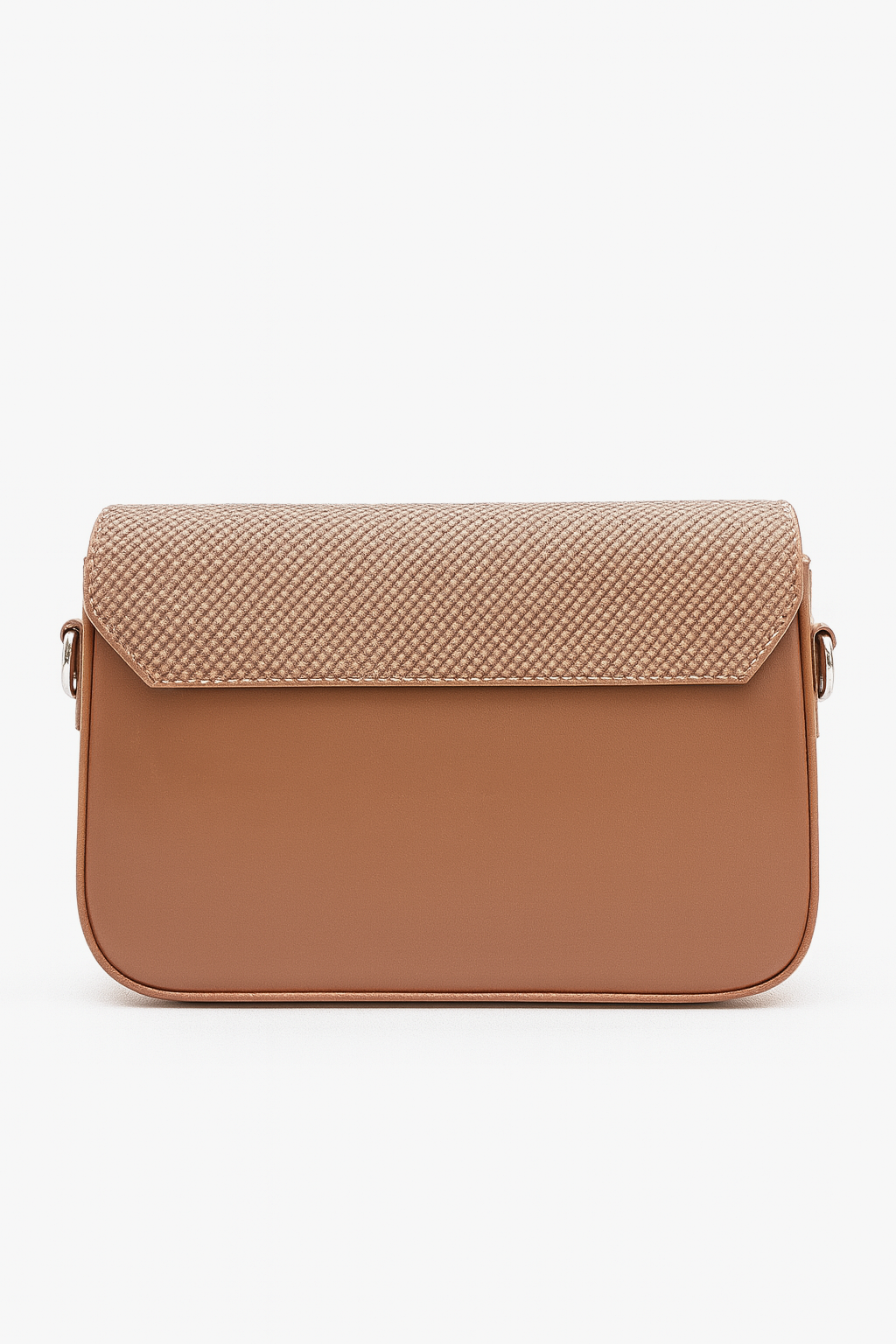 Beige Textured Crossbody Bag for Women – Elegant Buckle Detail Shoulder Purse