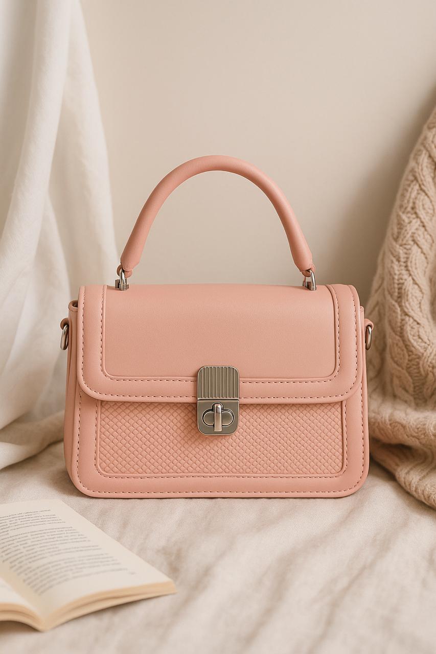 Blush pink Faux Leather Handbag for Women