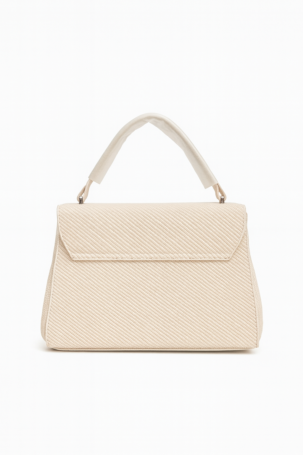 Ivory Textured Top-Handle Bag for Women – Elegant Designer-Inspired Shoulder Purse